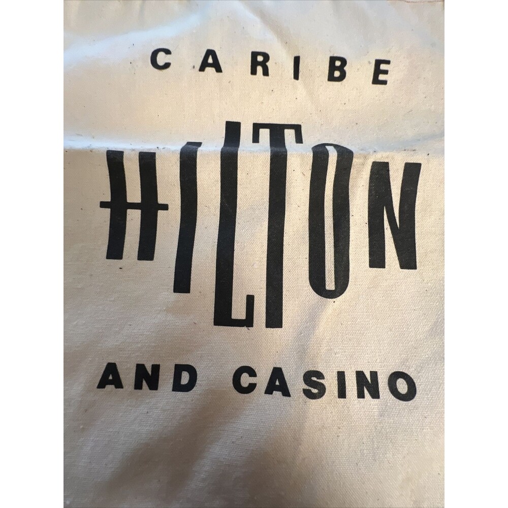 Vintage Caribe Hilton & Casino Canvas Tot Bag-NOS - Picture 4 of 6